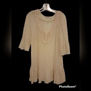 Cream Colored Sheer Mini Dress